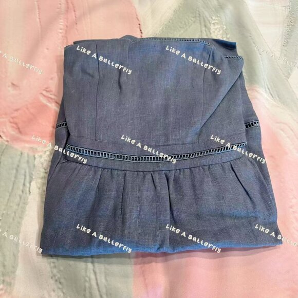 Reformation Everett Linen Dress - Cornflower - Picture 6 of 12